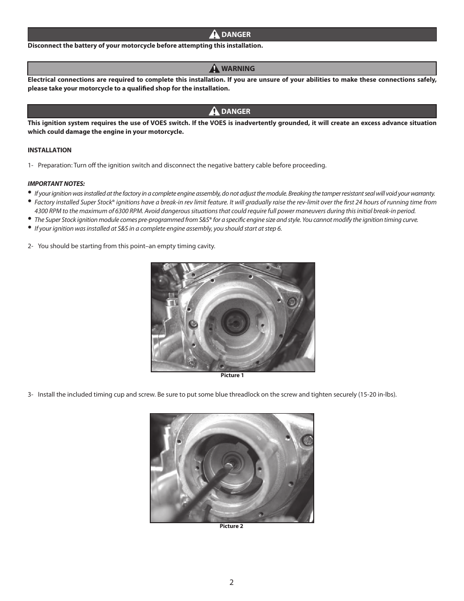 S&S Cycle Super Stock Ignition User Manual | Page 2 / 8