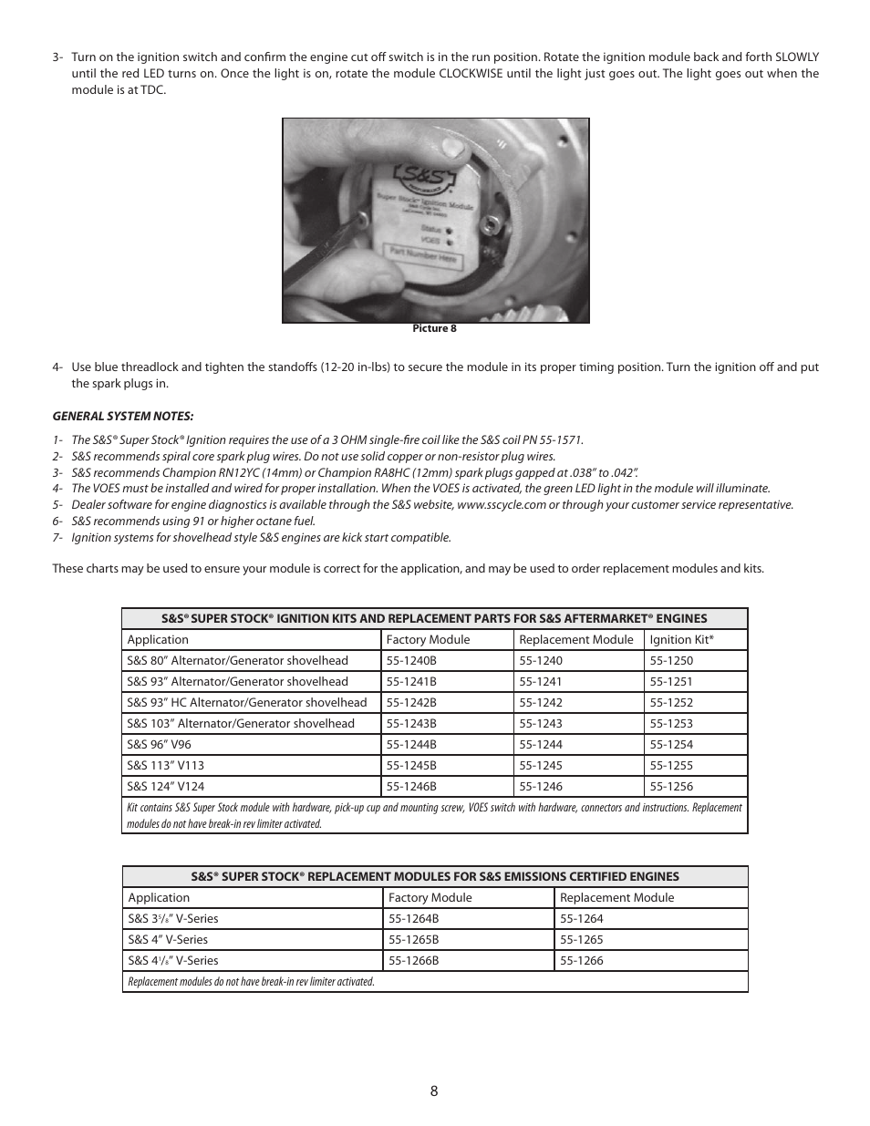 S&S Cycle Super Stock Ignition User Manual | Page 8 / 8