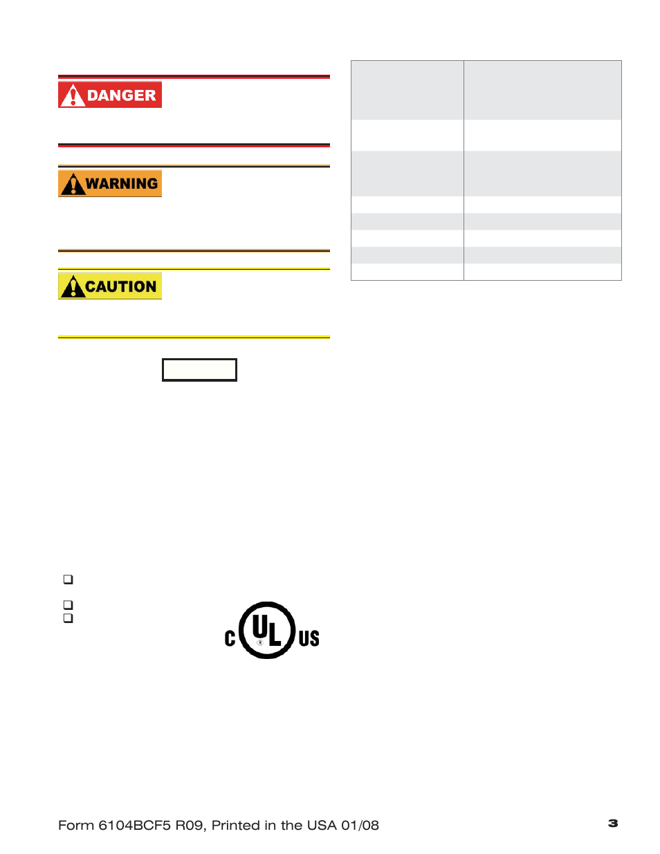 Hazard defi nitions | Beckett CF 500/800 User Manual | Page 3 / 16