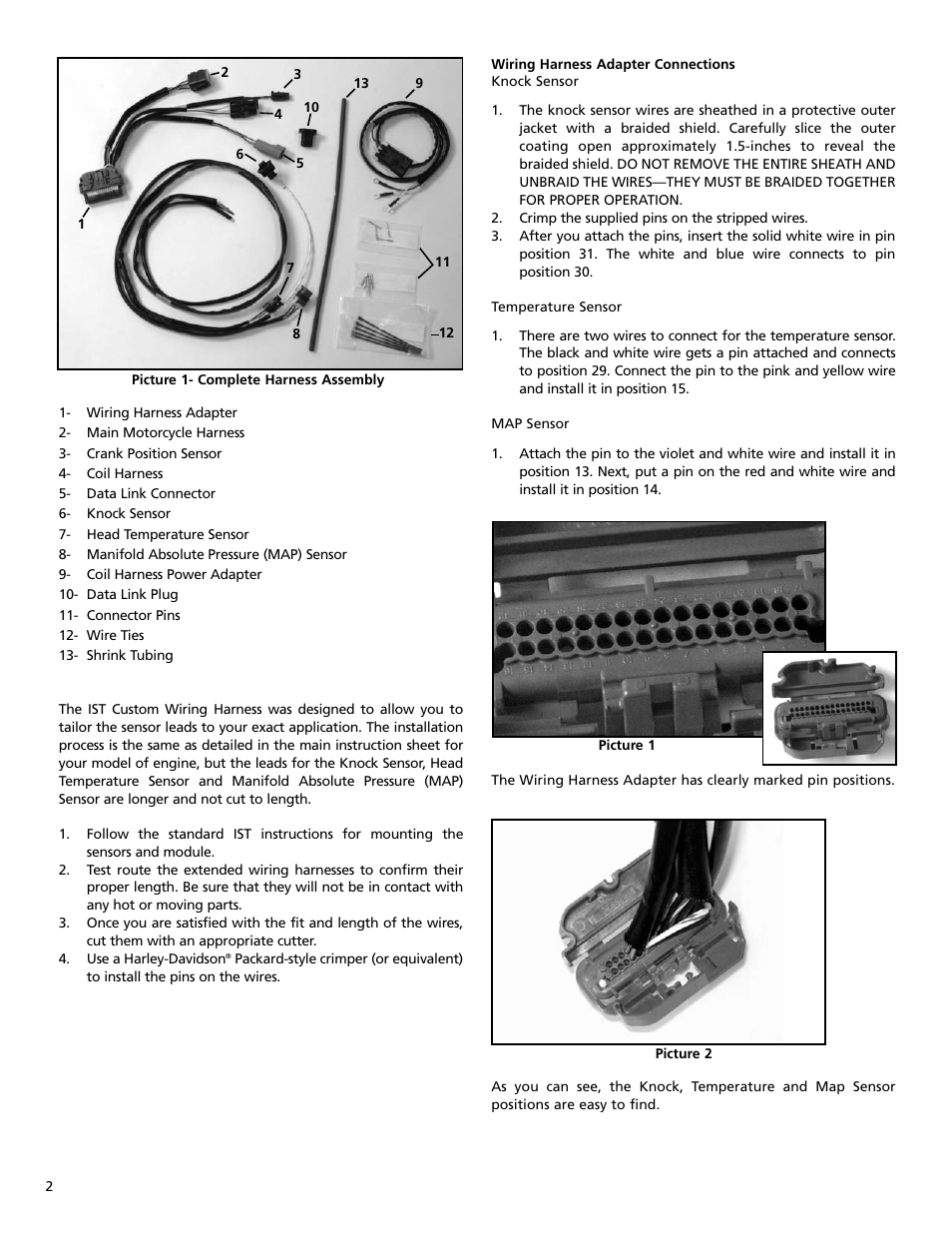 S&S Cycle IST Custom Bike Wiring Harness User Manual | Page 2 / 2