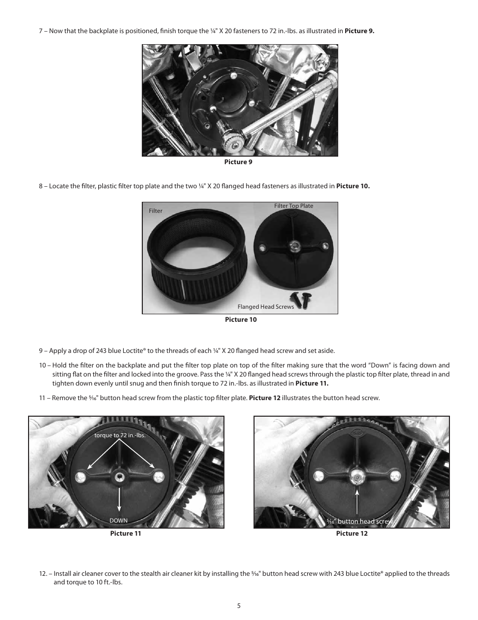 S&S Cycle Flathead Power Super E and G Universal Stealth Air Cleaner Kit for 1936–1992 Big Twin and 1957–1990 XL User Manual | Page 5 / 8