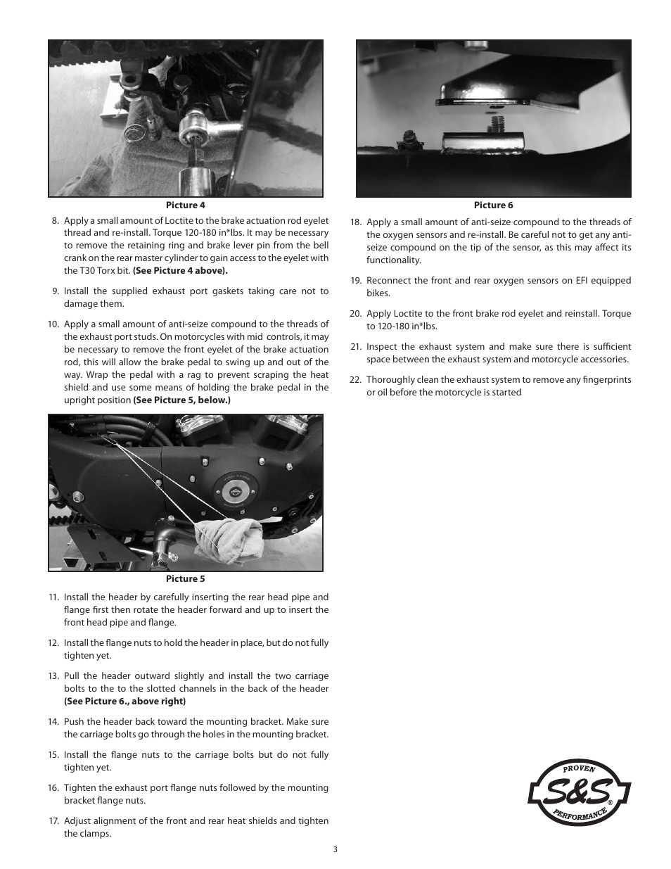 S&S Cycle Power Tune Sport Exhaust System for 2004 and later Harley-Davidson Sportster Models (PN 550-0230 and 550-0231) User Manual | Page 3 / 3