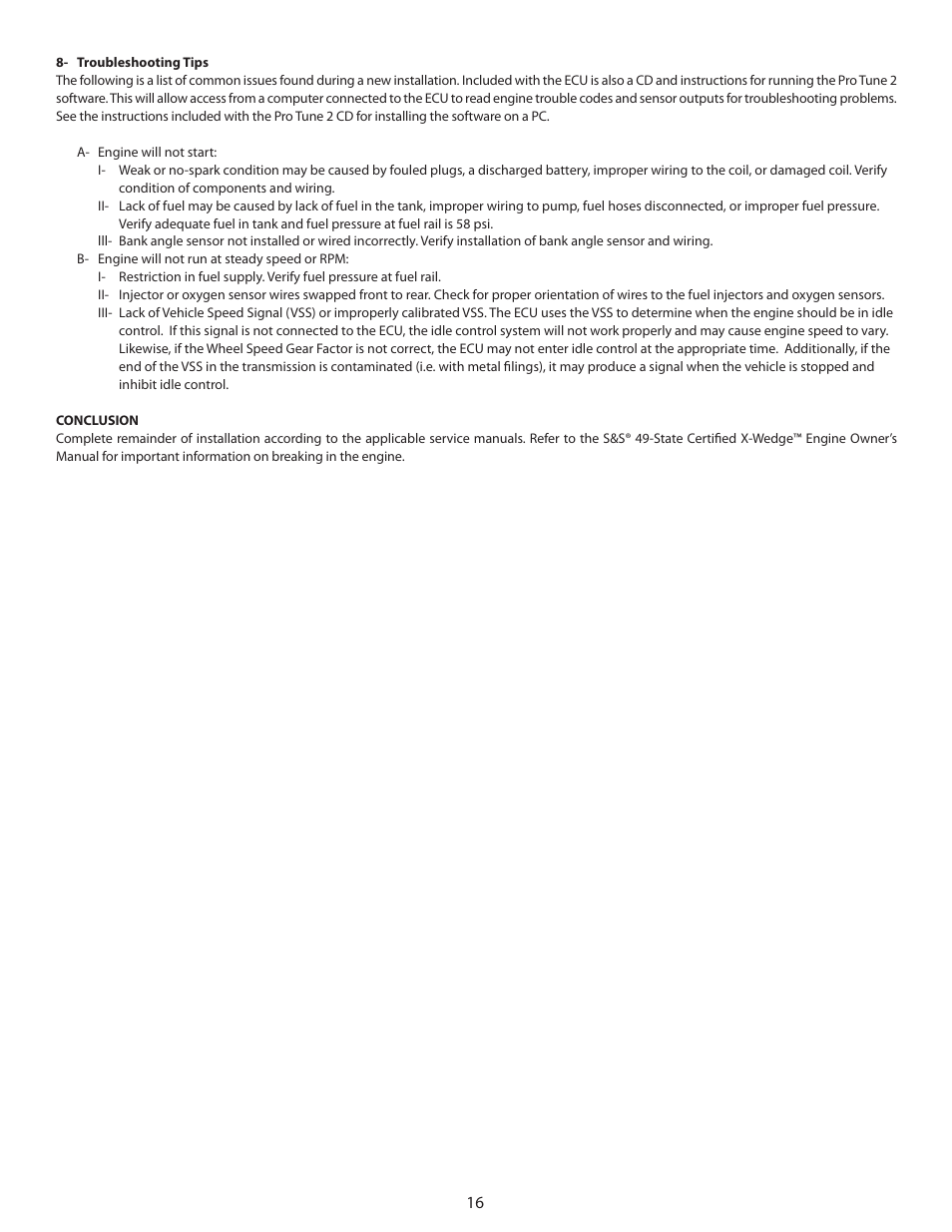 S&S Cycle 49-State Certified X-Wedge Engines User Manual | Page 16 / 20