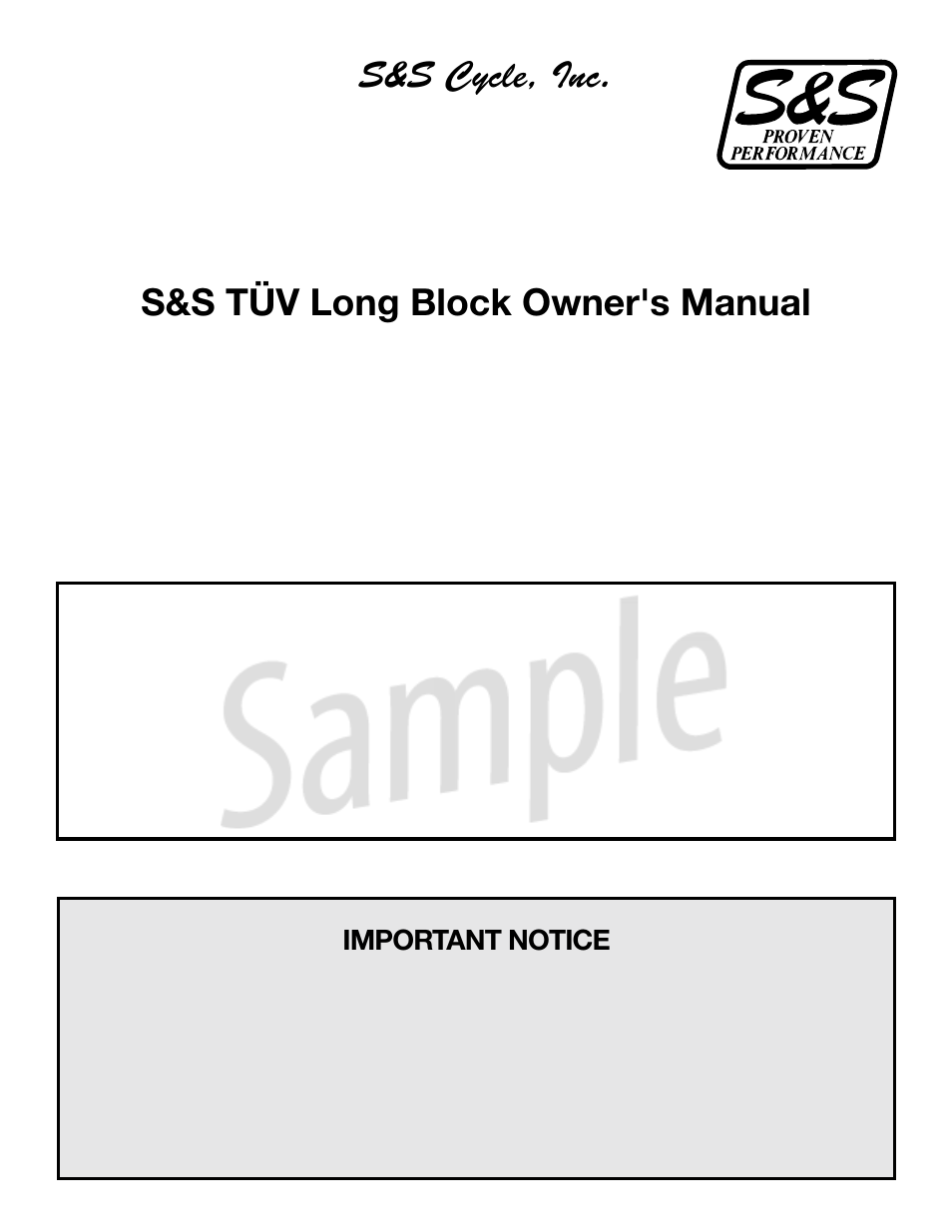 S&S Cycle TÜV Long Block User Manual | 11 pages