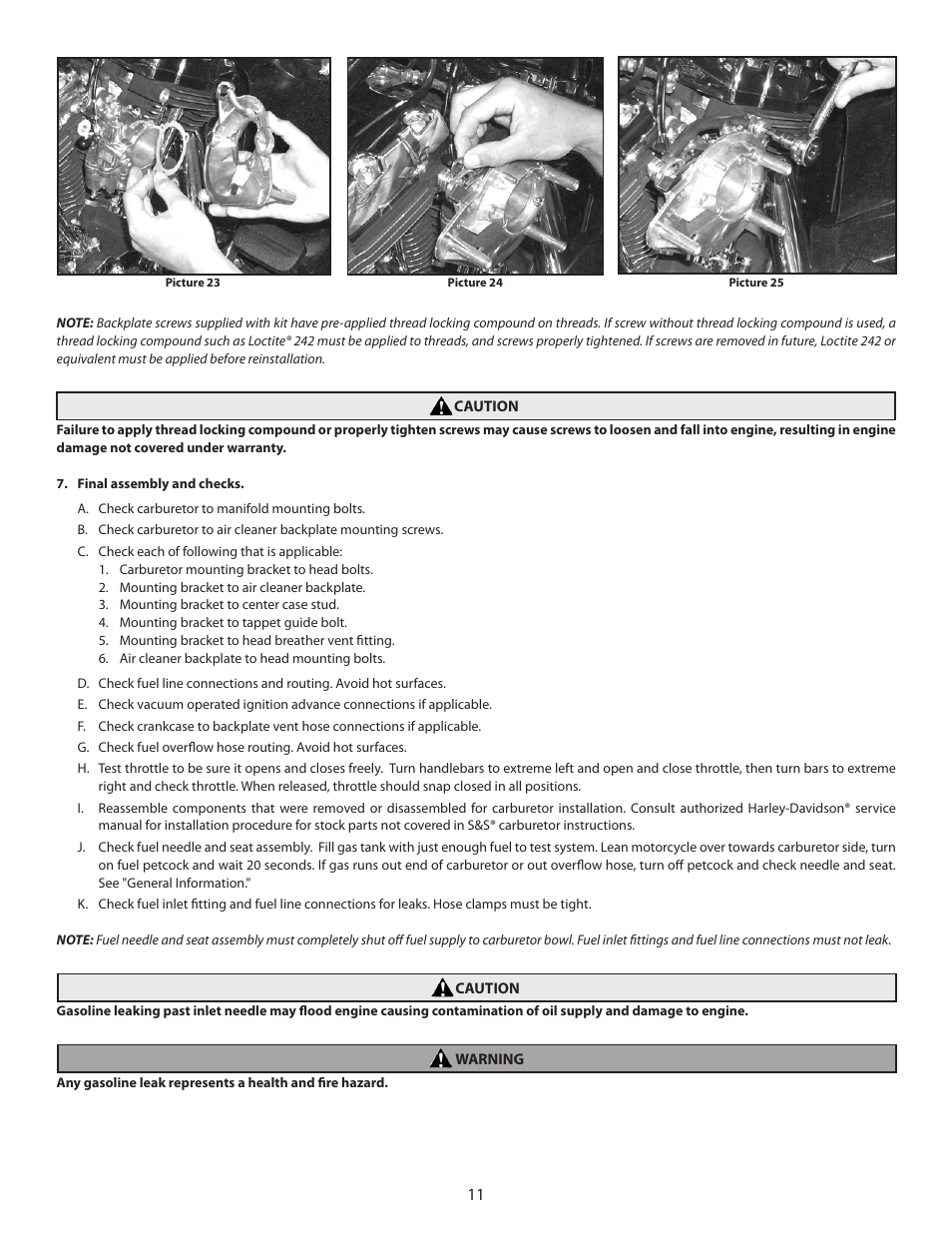 S&S Cycle TÜV Approved Super E Carburetor Kits User Manual | Page 11 / 20