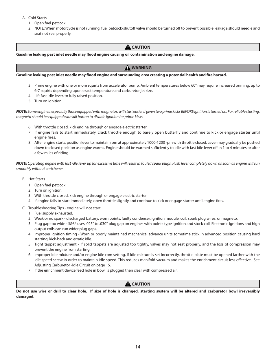 S&S Cycle TÜV Approved Super E Carburetor Kits User Manual | Page 14 / 20