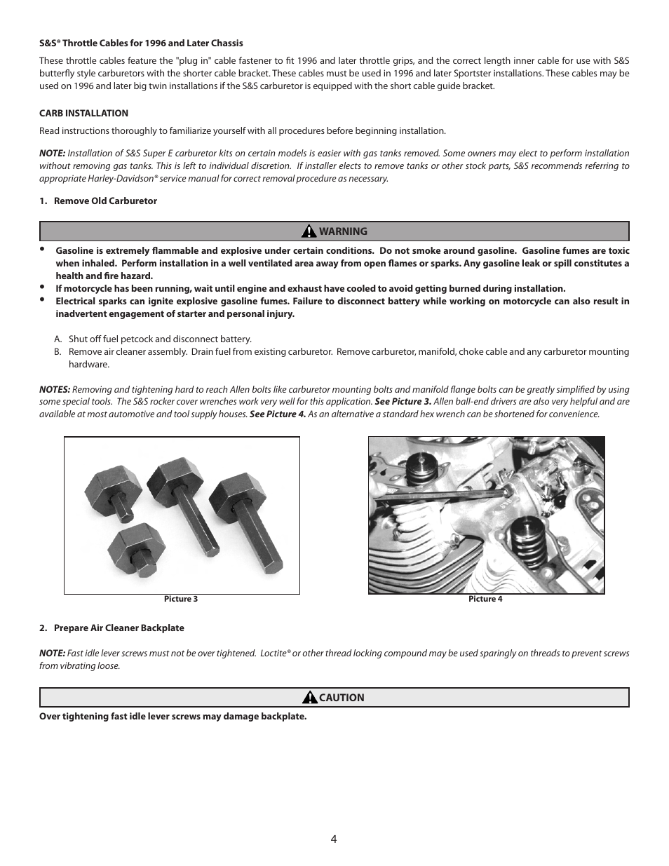 S&S Cycle TÜV Approved Super E Carburetor Kits User Manual | Page 4 / 20