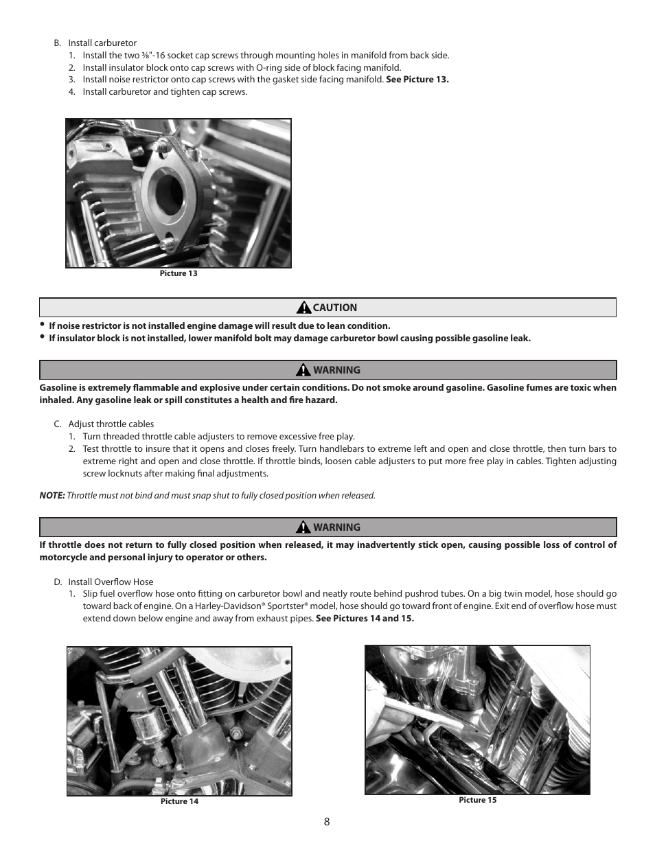 S&S Cycle TÜV Approved Super E Carburetor Kits User Manual | Page 8 / 20