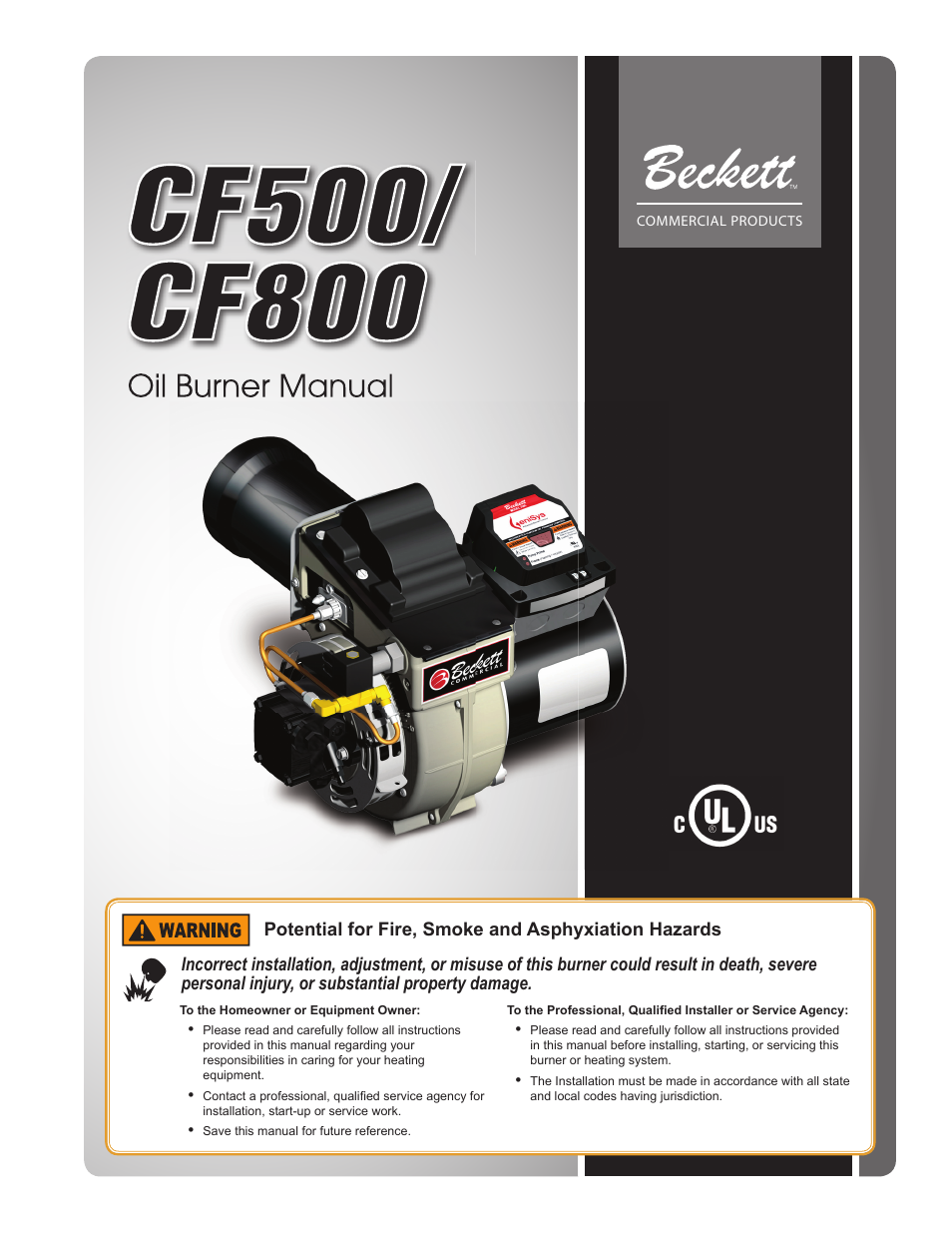 Beckett CF800 User Manual | 24 pages