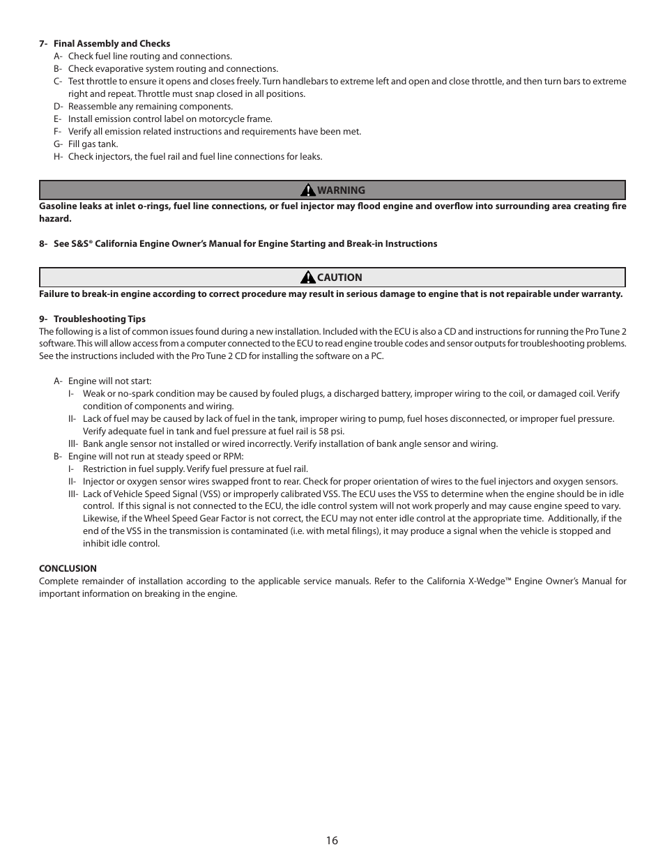 S&S Cycle California X-Wedge Engines User Manual | Page 16 / 20