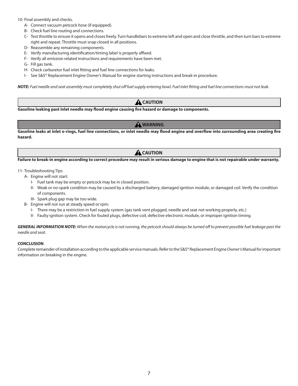 S&S Cycle Replacement Engines Emission-Related User Manual | Page 7 / 8