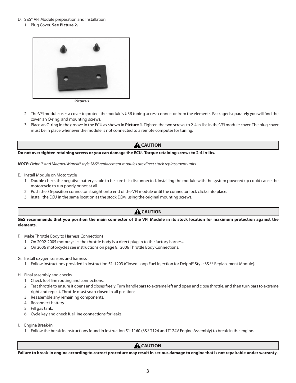 S&S Cycle TUV T124 CLVFI Engine User Manual | Page 3 / 8