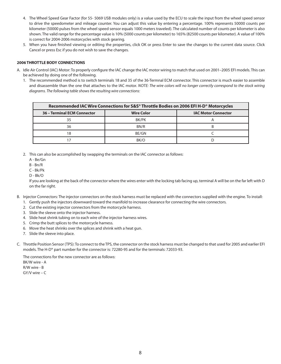 S&S Cycle TUV T124 CLVFI Engine User Manual | Page 8 / 8