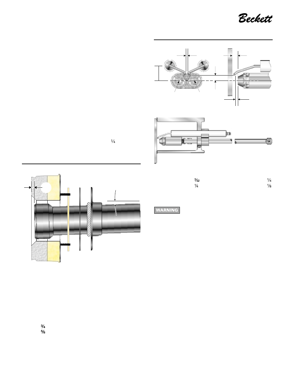 Mount the burner, 2° g, Instruction manual | Mount flange(s) on air tube, Install nozzle line assembly, Mount air tube to burner, Install nozzle | Beckett CF 2500/ 3500 User Manual | Page 6 / 16