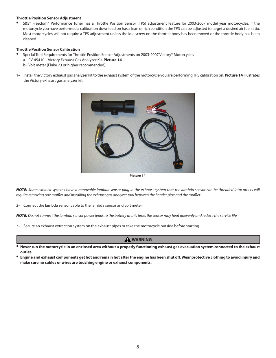 S&S Cycle Freedom Performance Tuner for 2003-07 Victory Motorcycles User Manual | Page 8 / 10