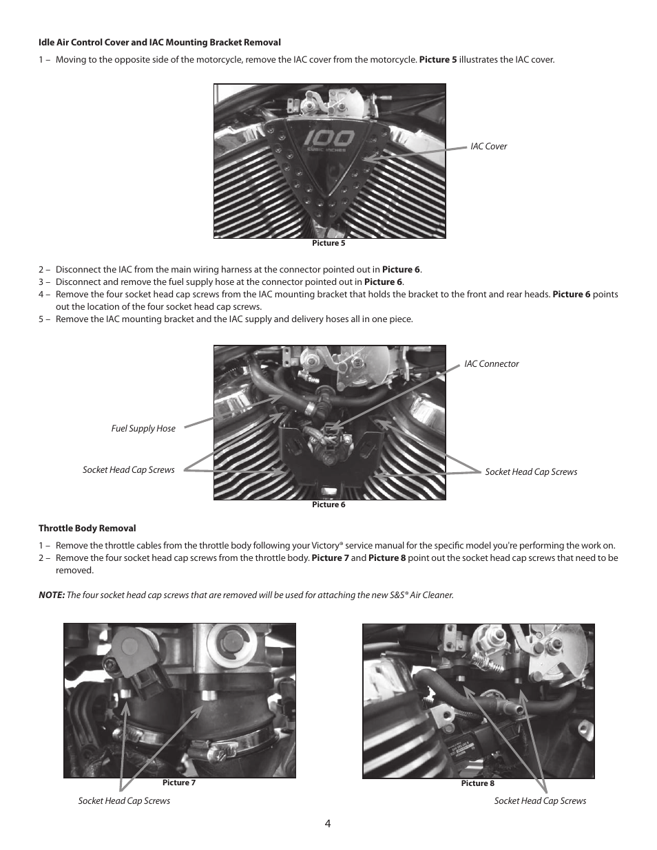 S&S Cycle Billet Air Cleaner Kit PN 106-5131 for Victory Motorcycles User Manual | Page 4 / 16