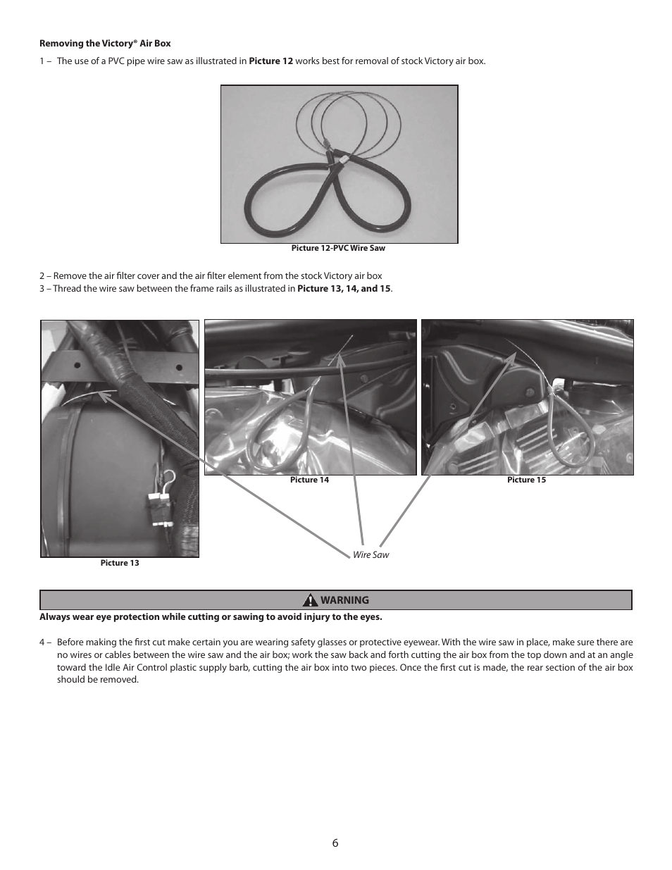 S&S Cycle Billet Air Cleaner Kit PN 106-5131 for Victory Motorcycles User Manual | Page 6 / 16