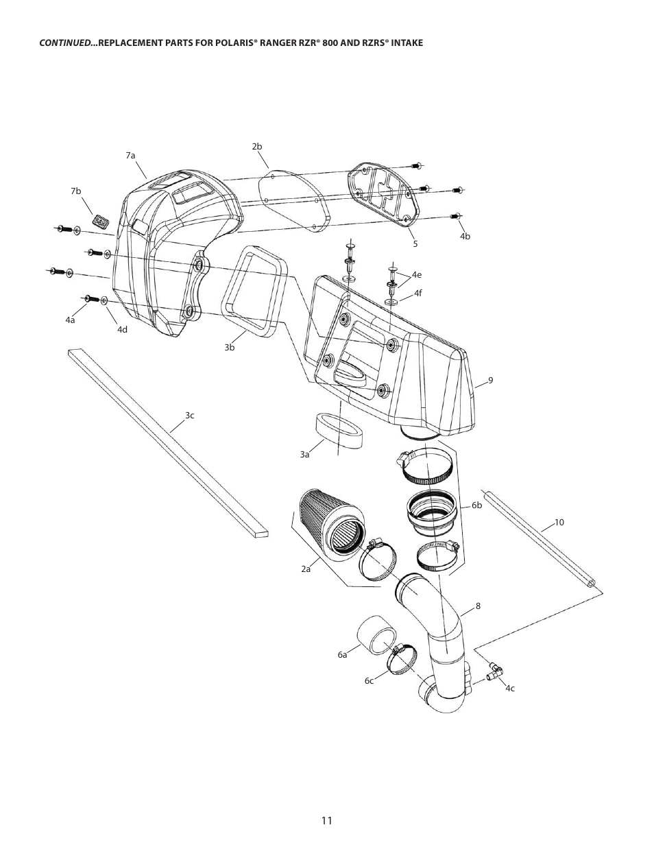 S&S Cycle Intake Kit, PN106-5012 For 2008 – Up Polaris Ranger RZR and RZRs User Manual | Page 11 / 12