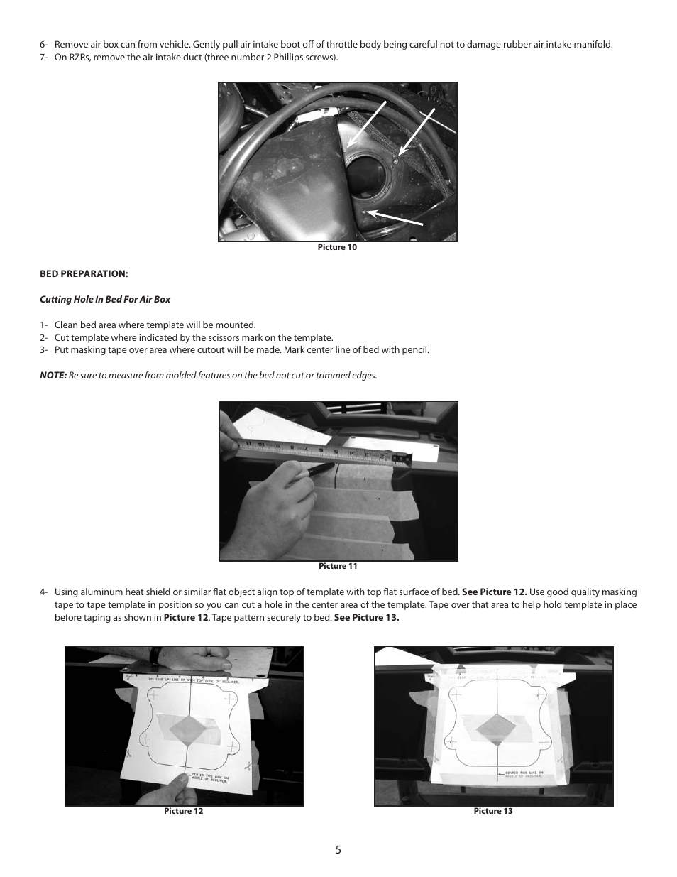 S&S Cycle Intake Kit, PN106-5012 For 2008 – Up Polaris Ranger RZR and RZRs User Manual | Page 5 / 12