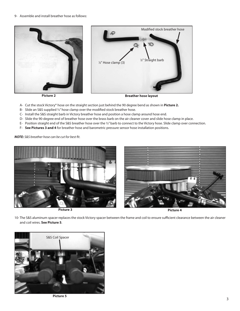 S&S Cycle 50 State Air Cleaner Kit 106-4735 for Victory Freedom Engines User Manual | Page 3 / 4