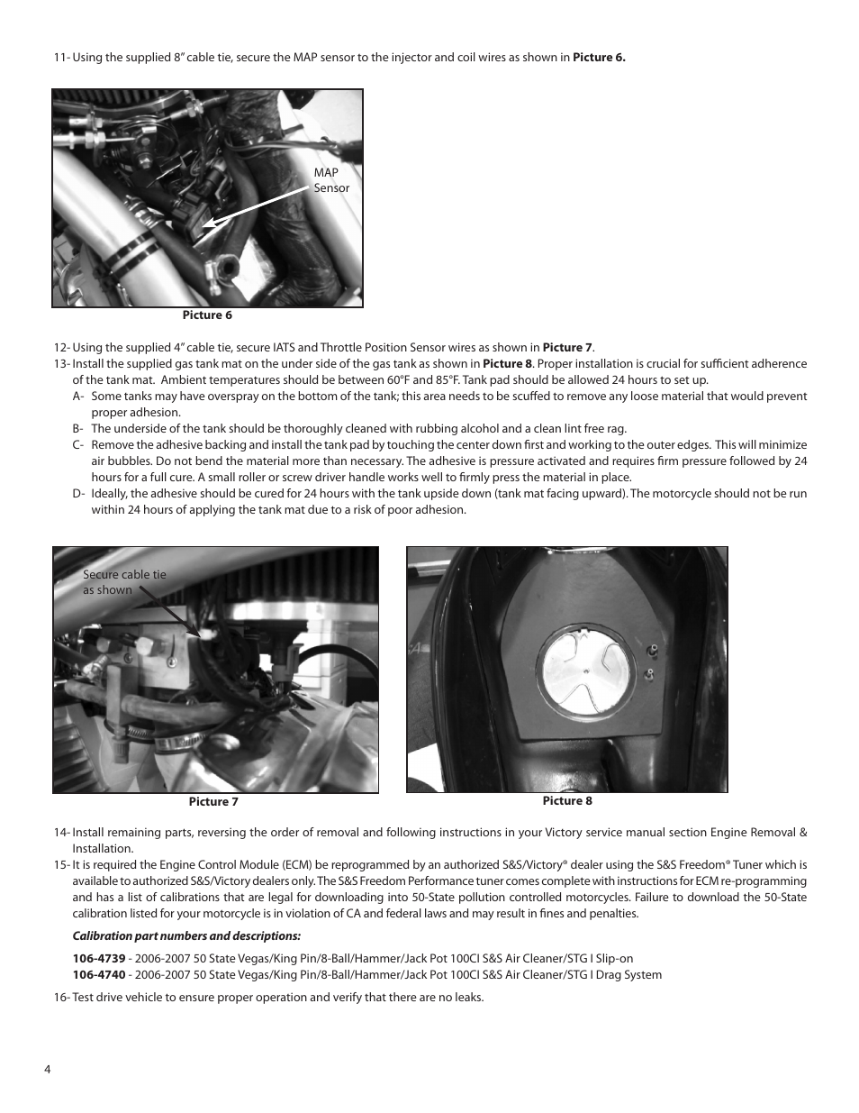 S&S Cycle 50 State Air Cleaner Kit 106-4735 for Victory Freedom Engines User Manual | Page 4 / 4