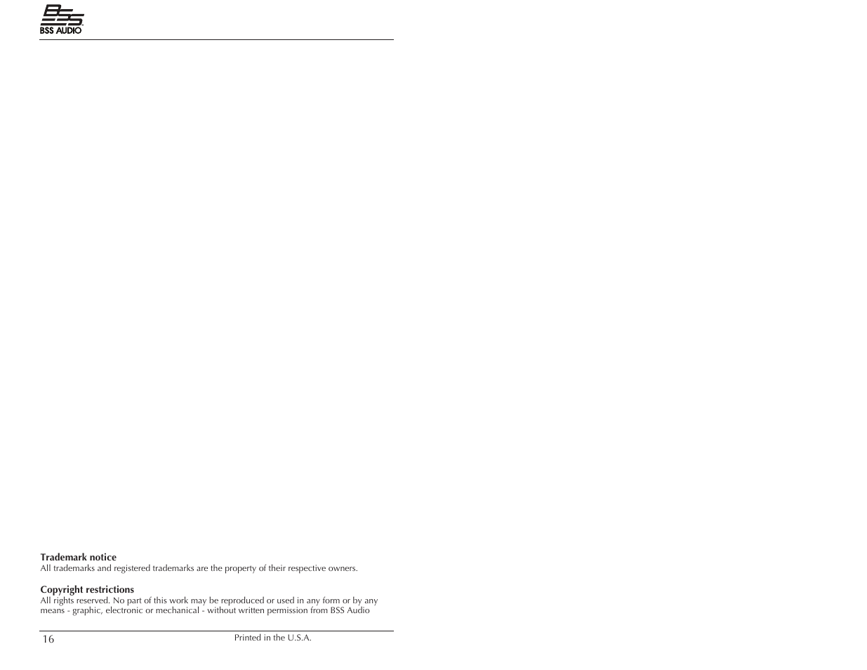 BSS Audio MC-1 User Manual | Page 9 / 9