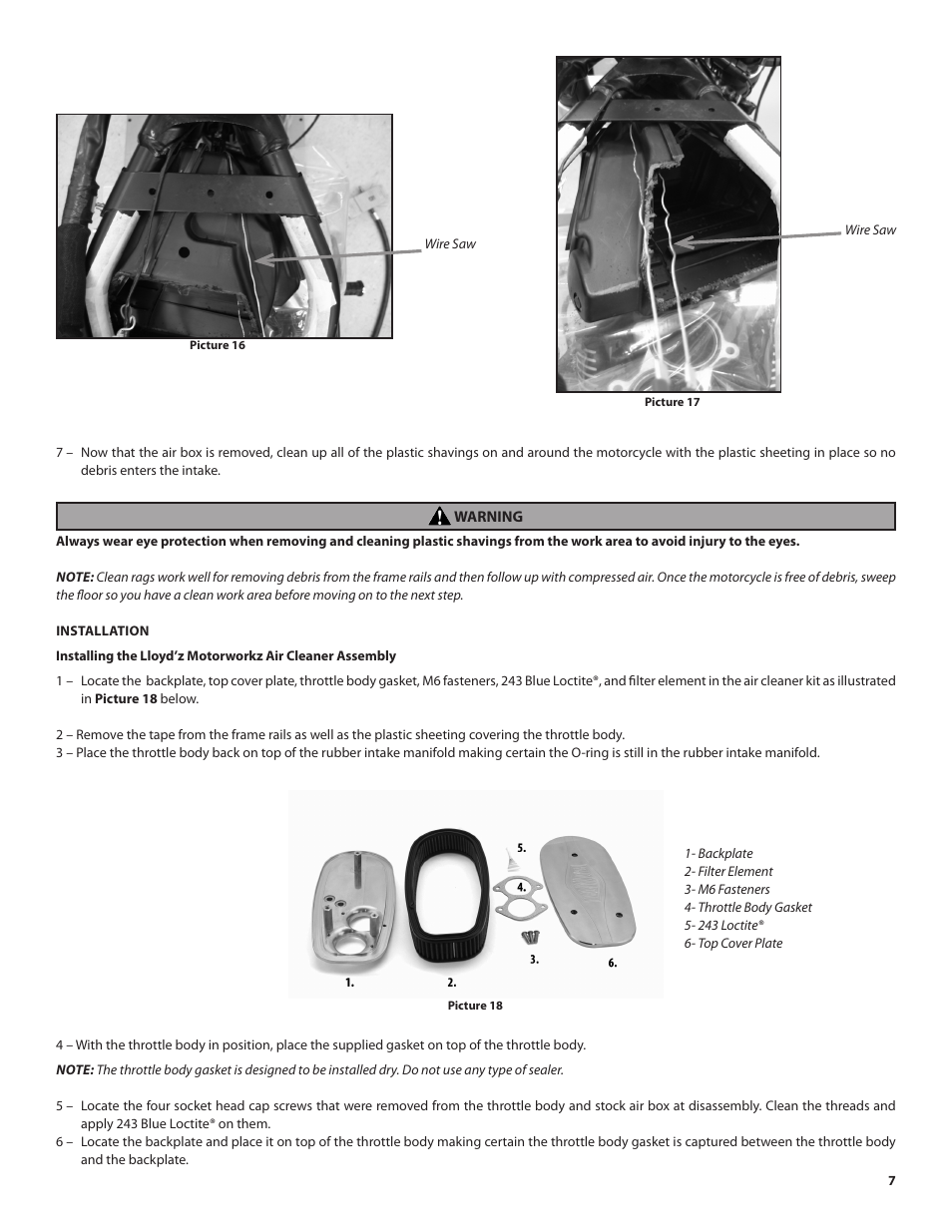 S&S Cycle Lloydz Motorworkz Billet Air Cleaner Kit for Victory Motorcycles User Manual | Page 7 / 11