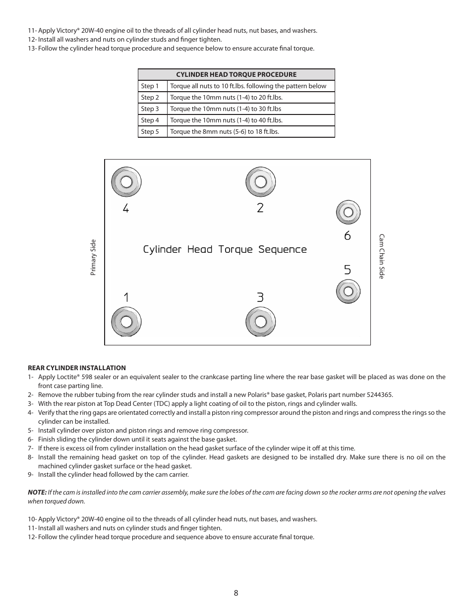 S&S Cycle Lloydz Motorworkz 107 and 114 Big Bore Kit for Victory Motorcycles User Manual | Page 8 / 9