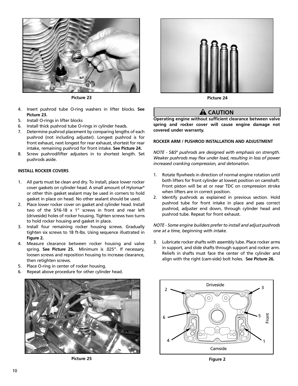 Caution | S&S Cycle Bore 4 1⁄8 V-Series Engines User Manual | Page 10 / 20