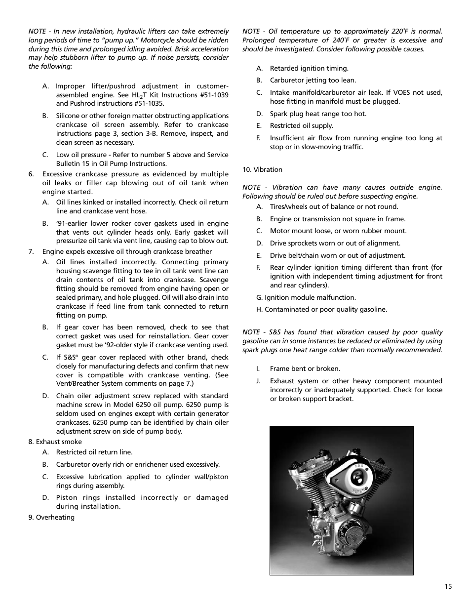 S&S Cycle Big Twin Engines with 3-1/2 and 3-5/8 Bore Crankcases and Special Application (SA) 4 Bore Crankcases User Manual | Page 15 / 16