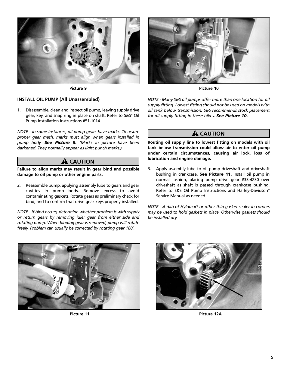 Caution | S&S Cycle Big Twin Engines with 3-1/2 and 3-5/8 Bore Crankcases and Special Application (SA) 4 Bore Crankcases User Manual | Page 5 / 16