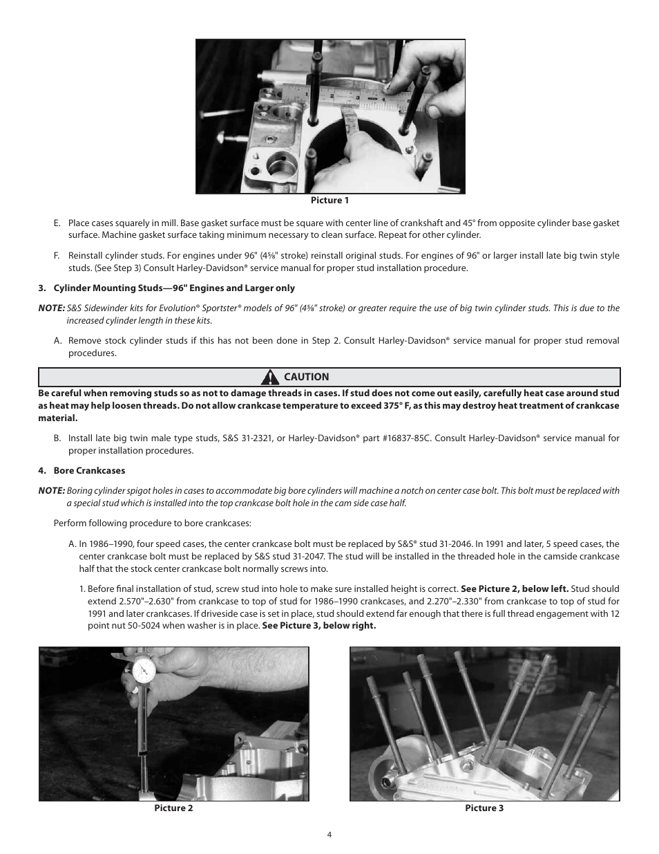 S&S Cycle Sidewinder 3 5⁄8 Big Bore Cylinders for Harley-Davidson Sportster Models—1986–2003 User Manual | Page 4 / 20