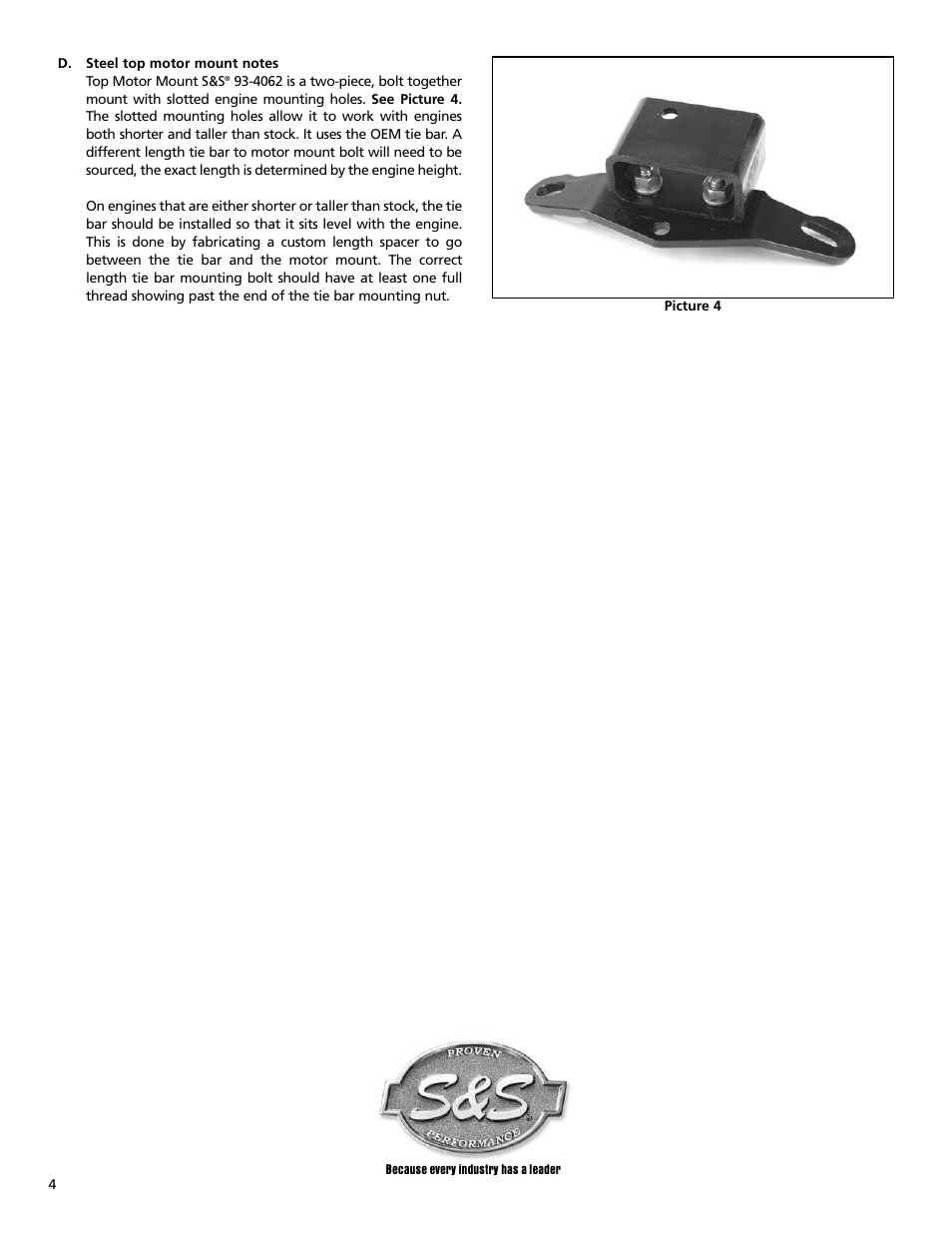 S&S Cycle Motor Mounts for Buell Motorcycles User Manual | Page 4 / 4