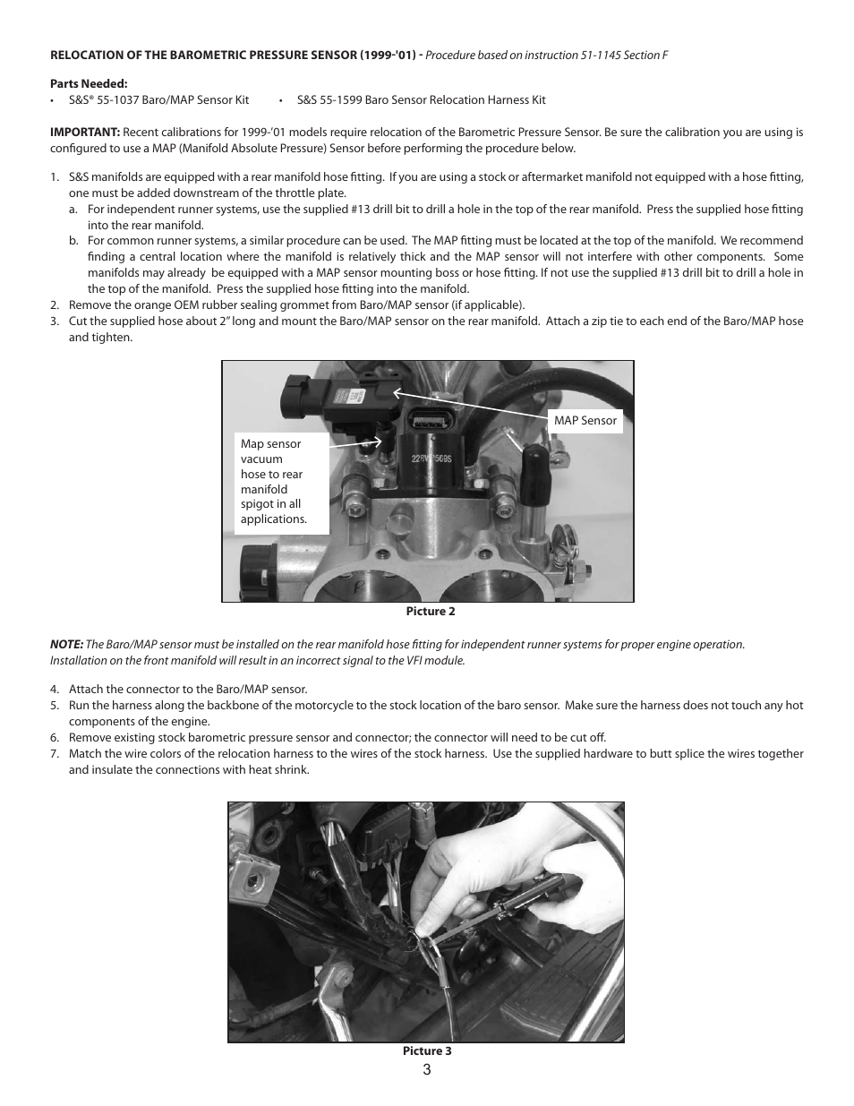 S&S Cycle T124V Engine VFI for 1995 1/2-1998 Chassis User Manual | Page 3 / 4