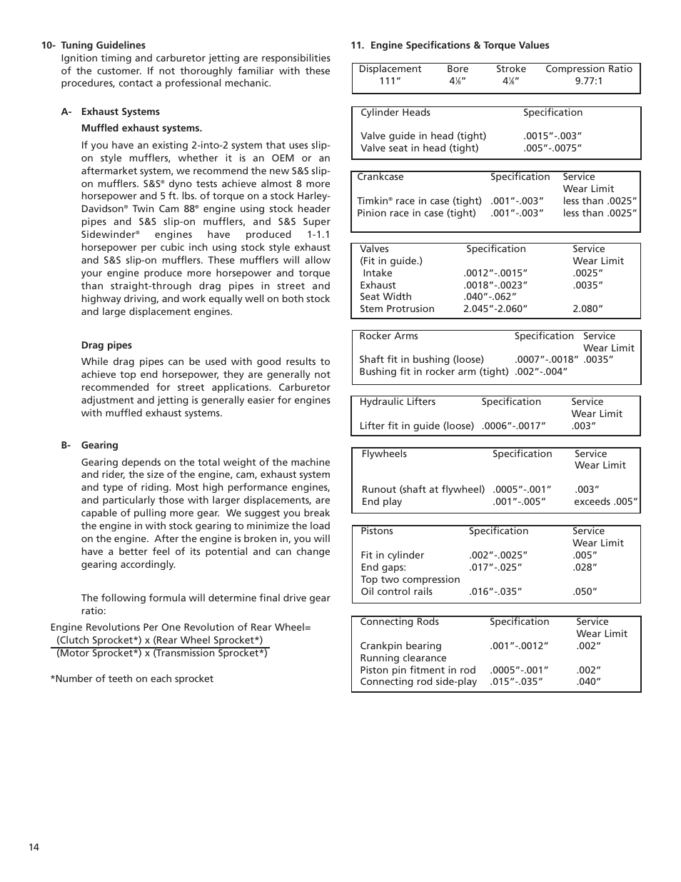 S&S Cycle T111 Engine Assembly User Manual | Page 14 / 16