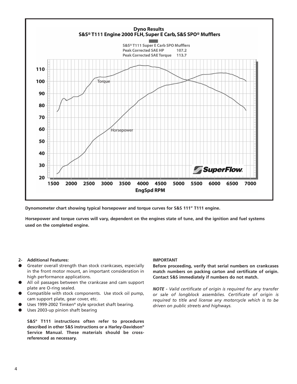 S&S Cycle T111 Engine Assembly User Manual | Page 4 / 16