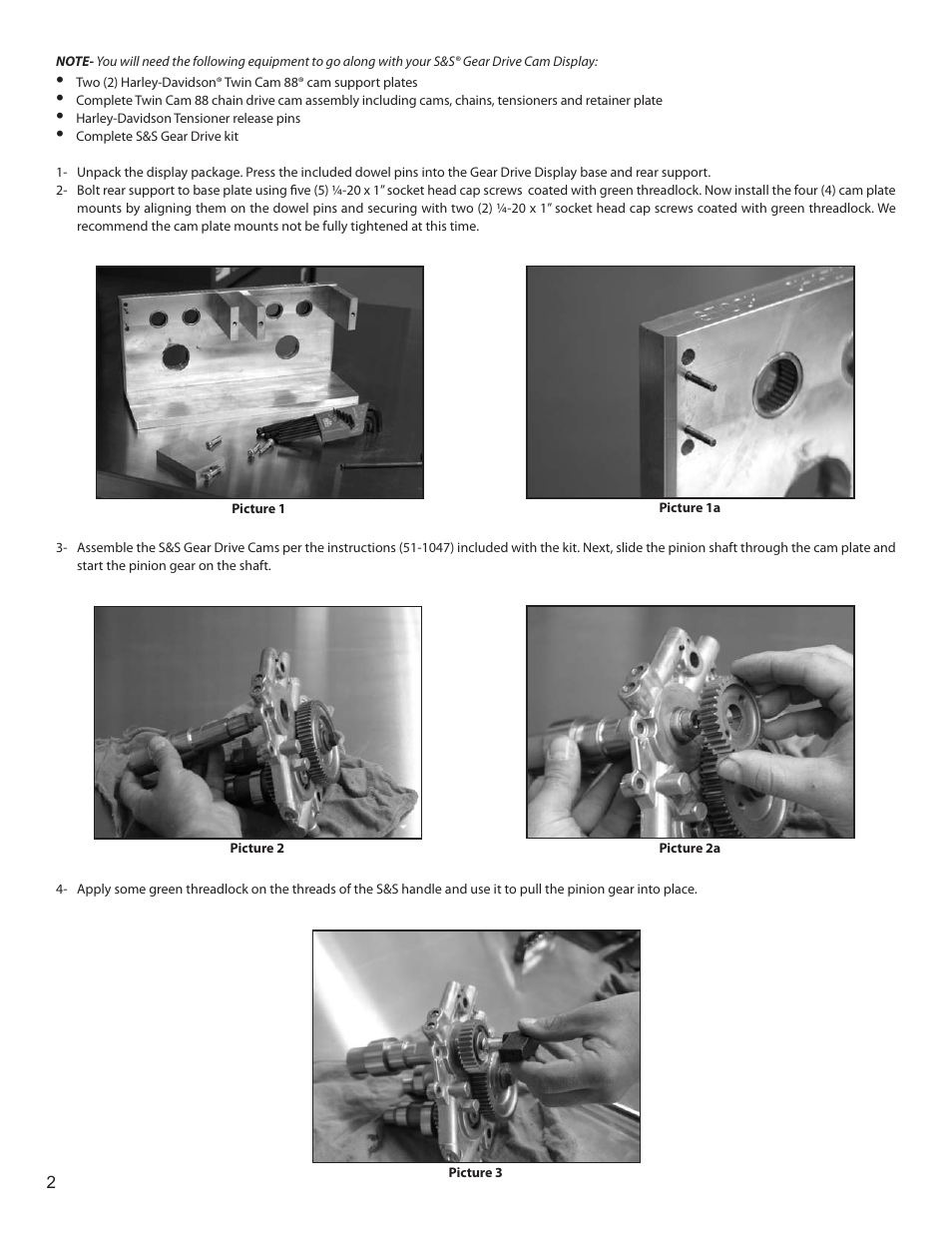 S&S Cycle Gear Drive Cam Display User Manual | Page 2 / 4