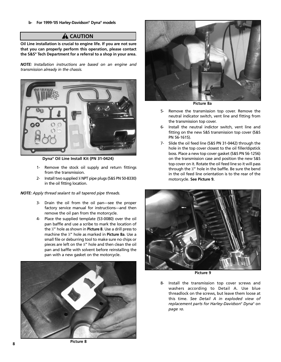 Caution | S&S Cycle Crankcase for Harley-Davidson Twin Cam 88 Engines User Manual | Page 8 / 12