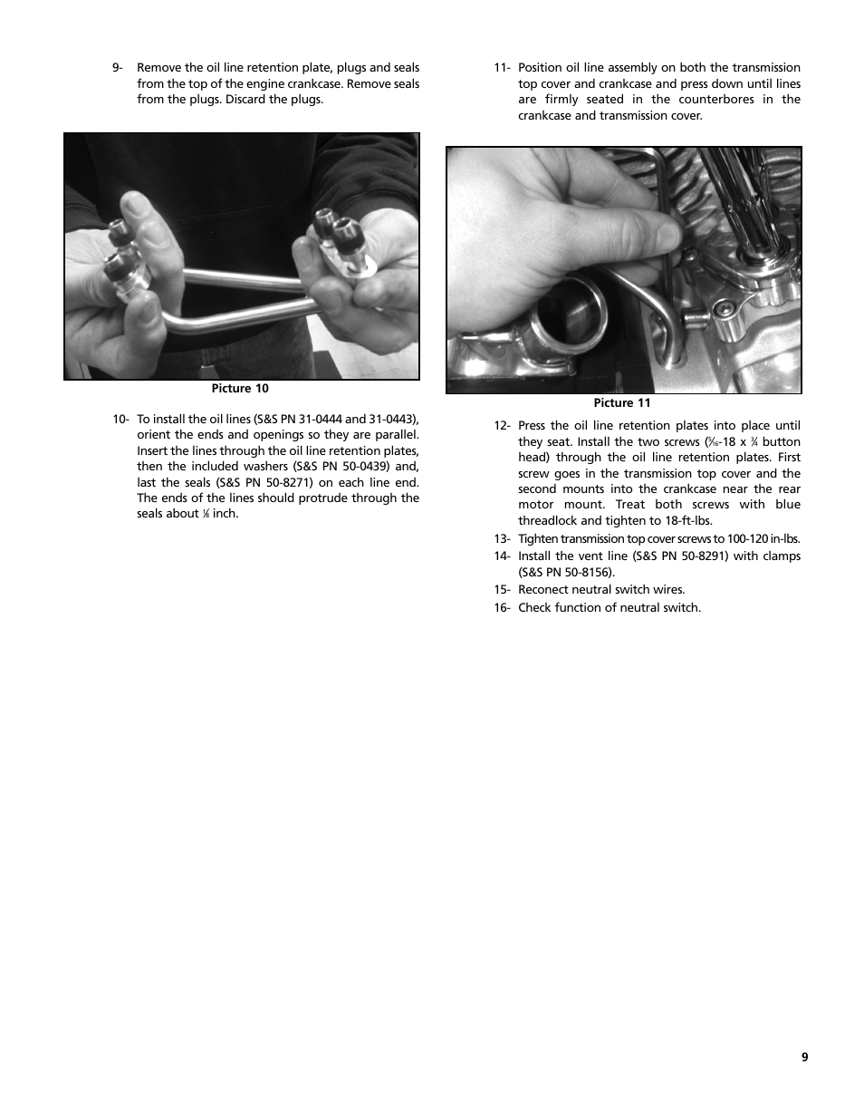 S&S Cycle Crankcase for Harley-Davidson Twin Cam 88 Engines User Manual | Page 9 / 12