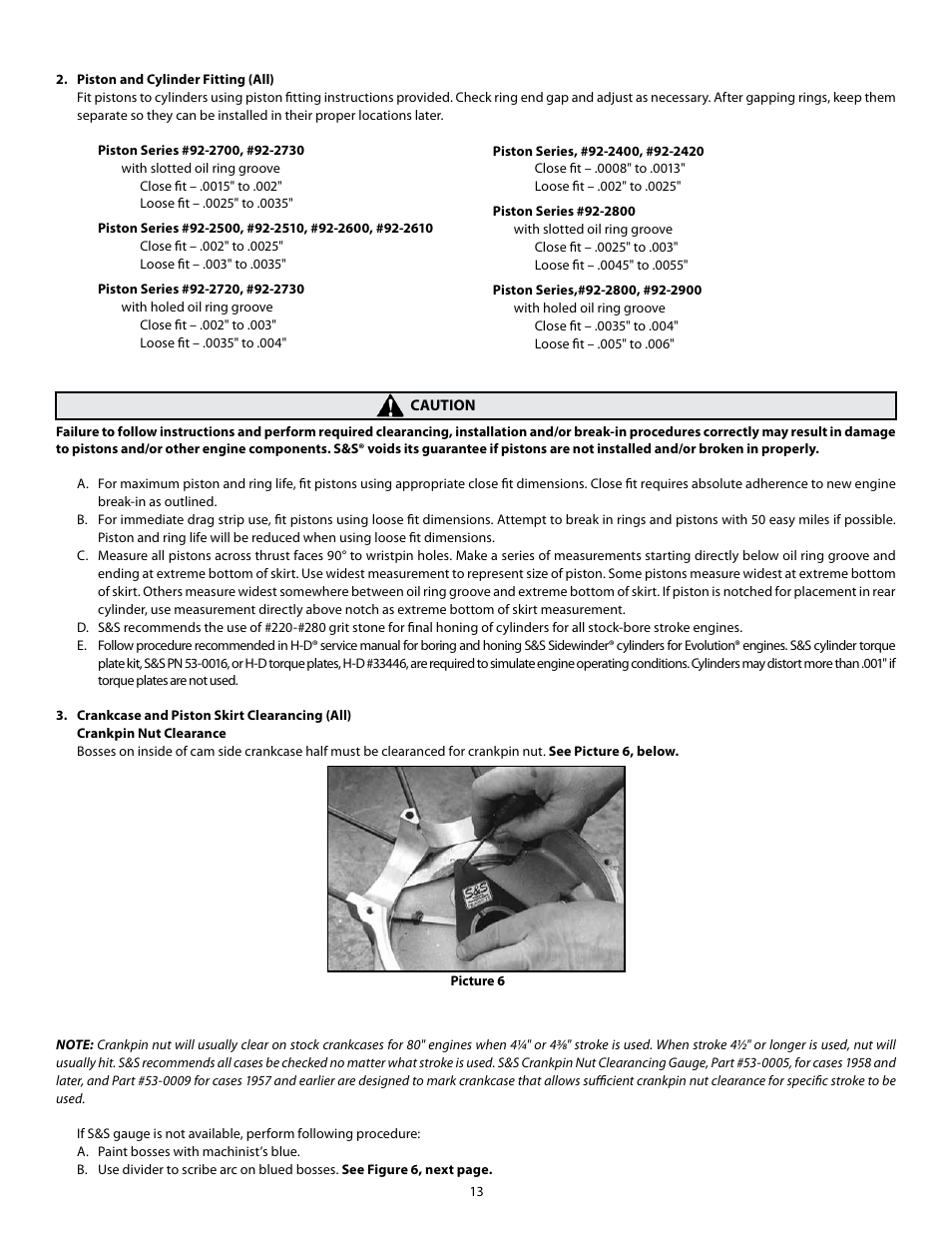 S&S Cycle Bore Big Twin Stroker Kit 1936–1999 3 7/16 - 3 1/2 User Manual | Page 13 / 20