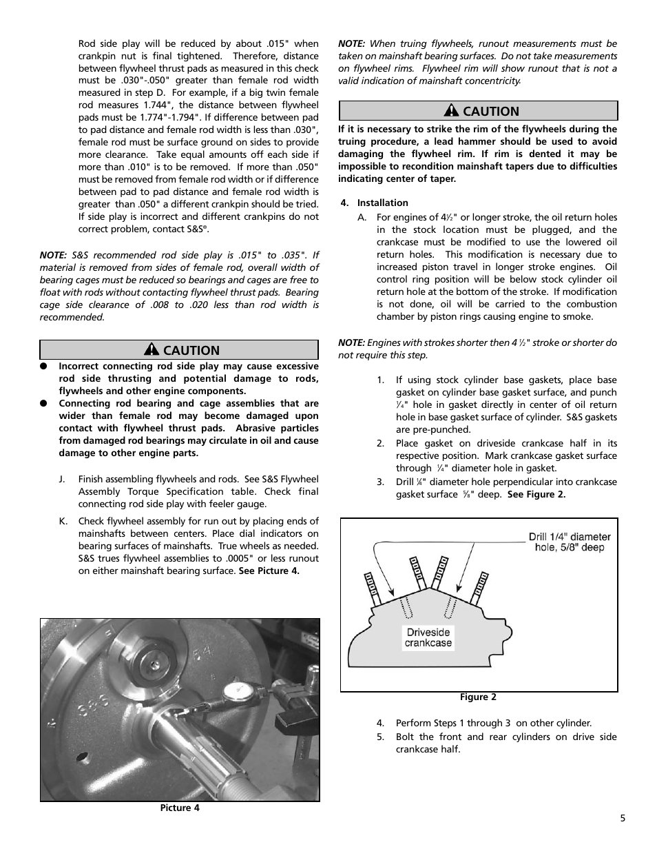Caution | S&S Cycle General Flywheel User Manual | Page 5 / 8