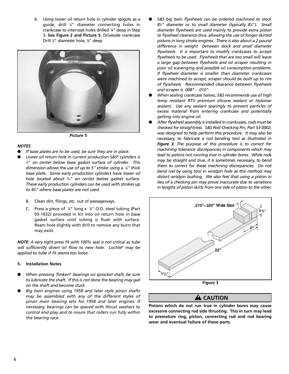 Caution | S&S Cycle General Flywheel User Manual | Page 6 / 8