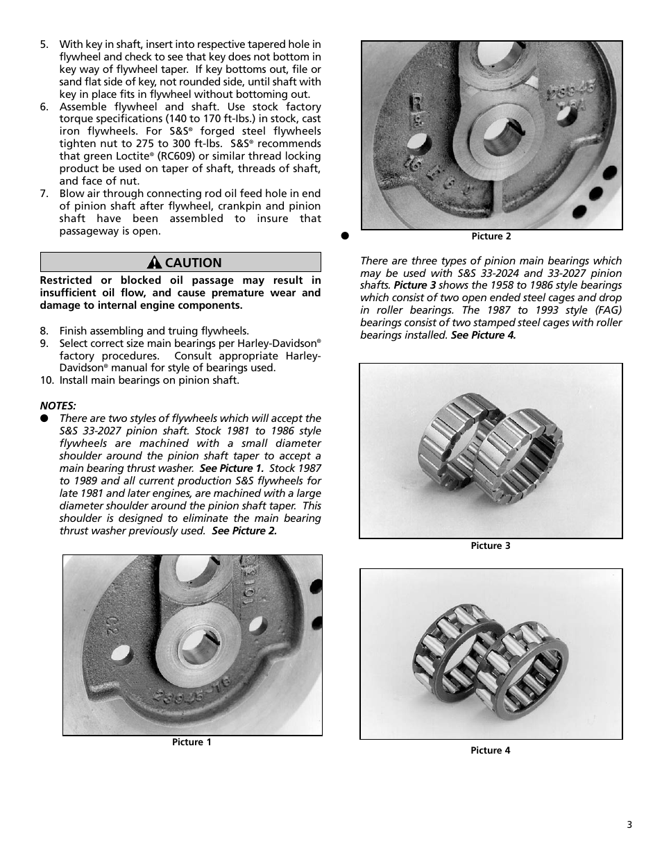 Caution | S&S Cycle Pinion Shafts for Big Twin User Manual | Page 3 / 8