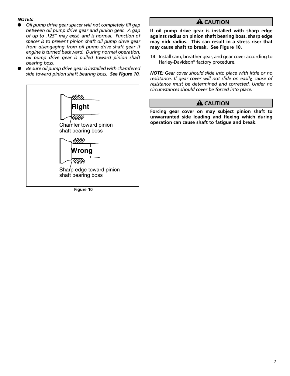 Right wrong | S&S Cycle Pinion Shafts for Big Twin User Manual | Page 7 / 8