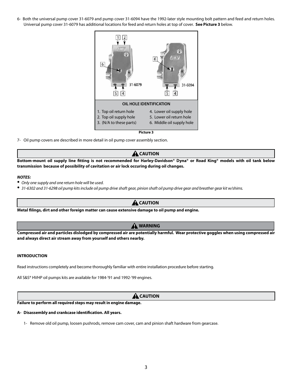 S&S Cycle HVHP Oil Pump Kits for Big Twin User Manual | Page 3 / 10