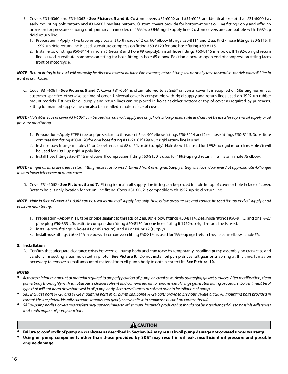 S&S Cycle Billet Oil Pump for Big Twin Engines User Manual | Page 16 / 24