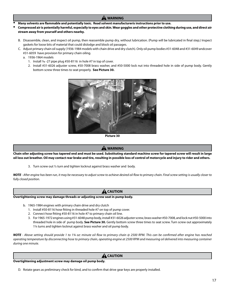 S&S Cycle Billet Oil Pump for Big Twin Engines User Manual | Page 17 / 24