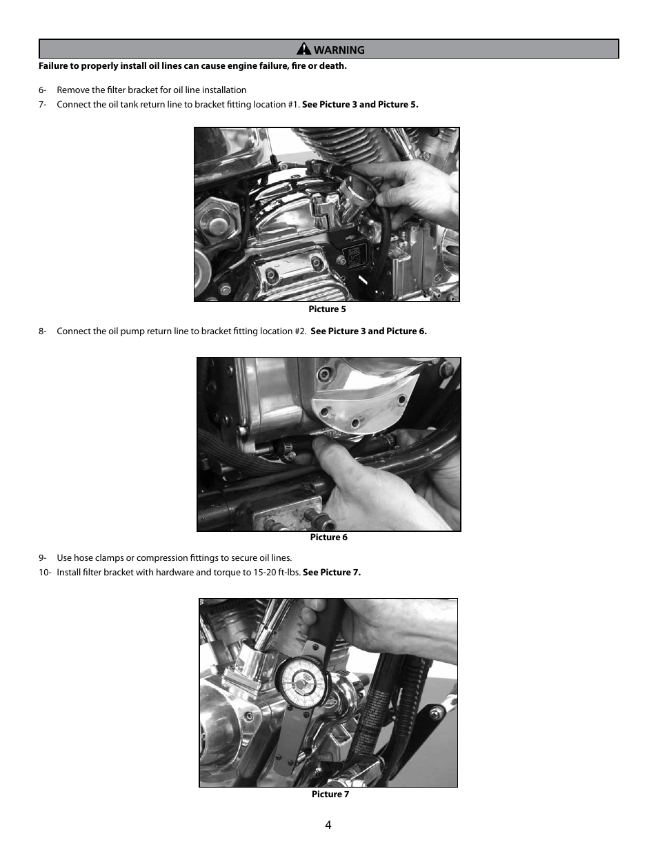 S&S Cycle Billet Oil Filter Mount with Oil Cooler Machining PN 31-4105 User Manual | Page 4 / 8