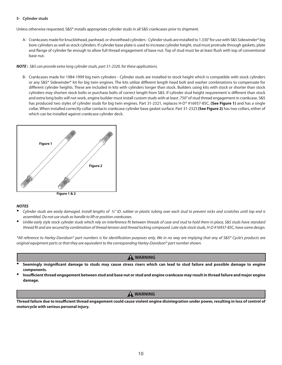 S&S Cycle Super Stock and Special Application Crankcases for 1936-99 Big Twin Engines User Manual | Page 10 / 20