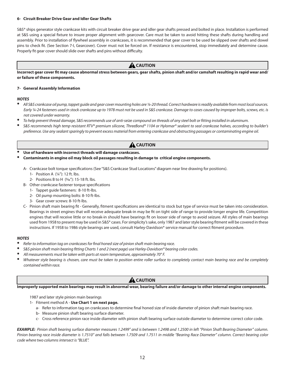 S&S Cycle Super Stock and Special Application Crankcases for 1936-99 Big Twin Engines User Manual | Page 12 / 20